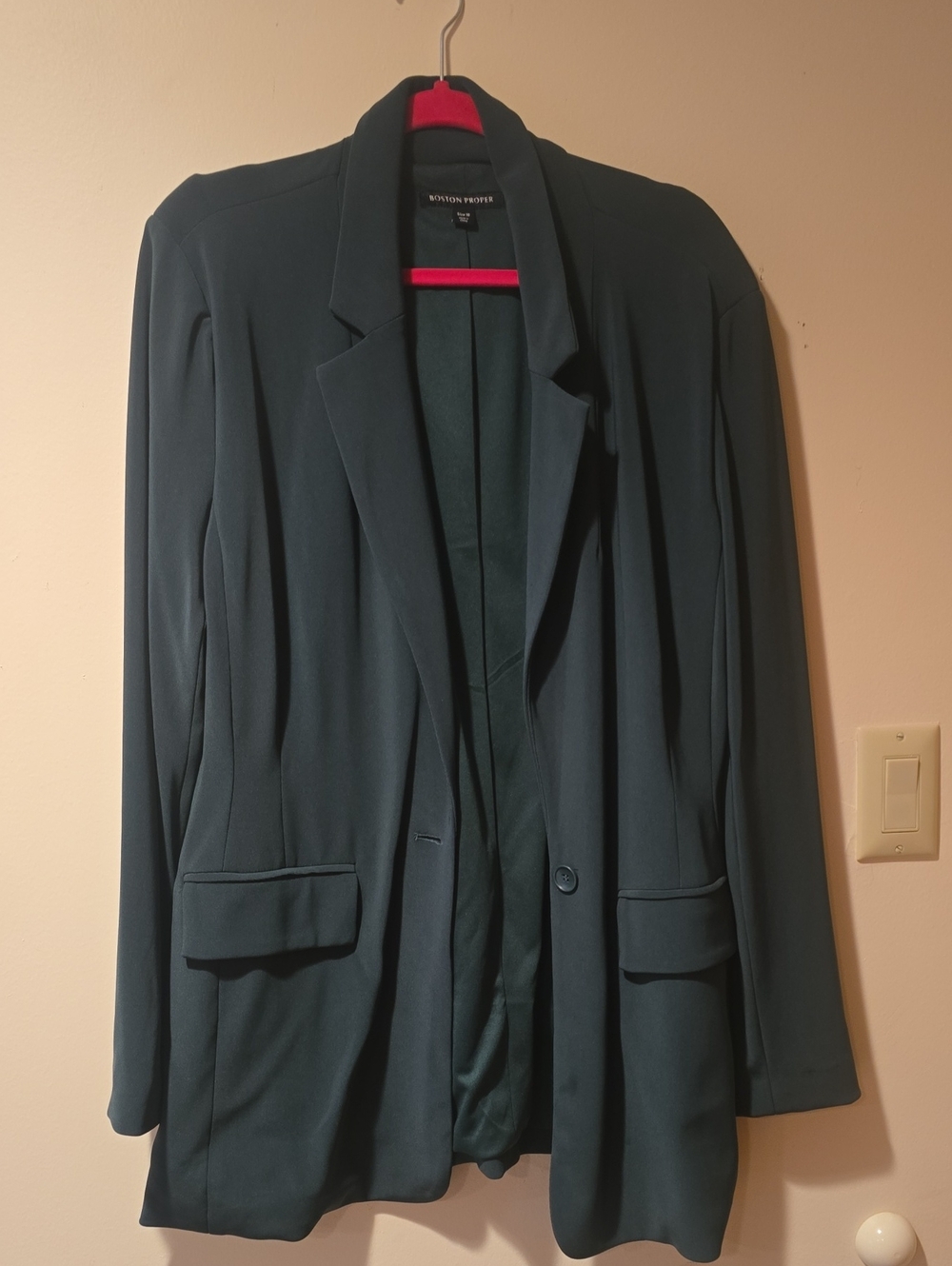 Womans Emerald Green Single-Button Blazer